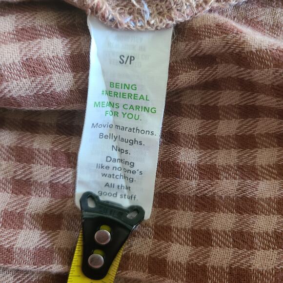 Aerie Plaid Women's Sweater Size Small Cotton Pocket Grunge 90s Y2K Retro Casual - Picture 10 of 12